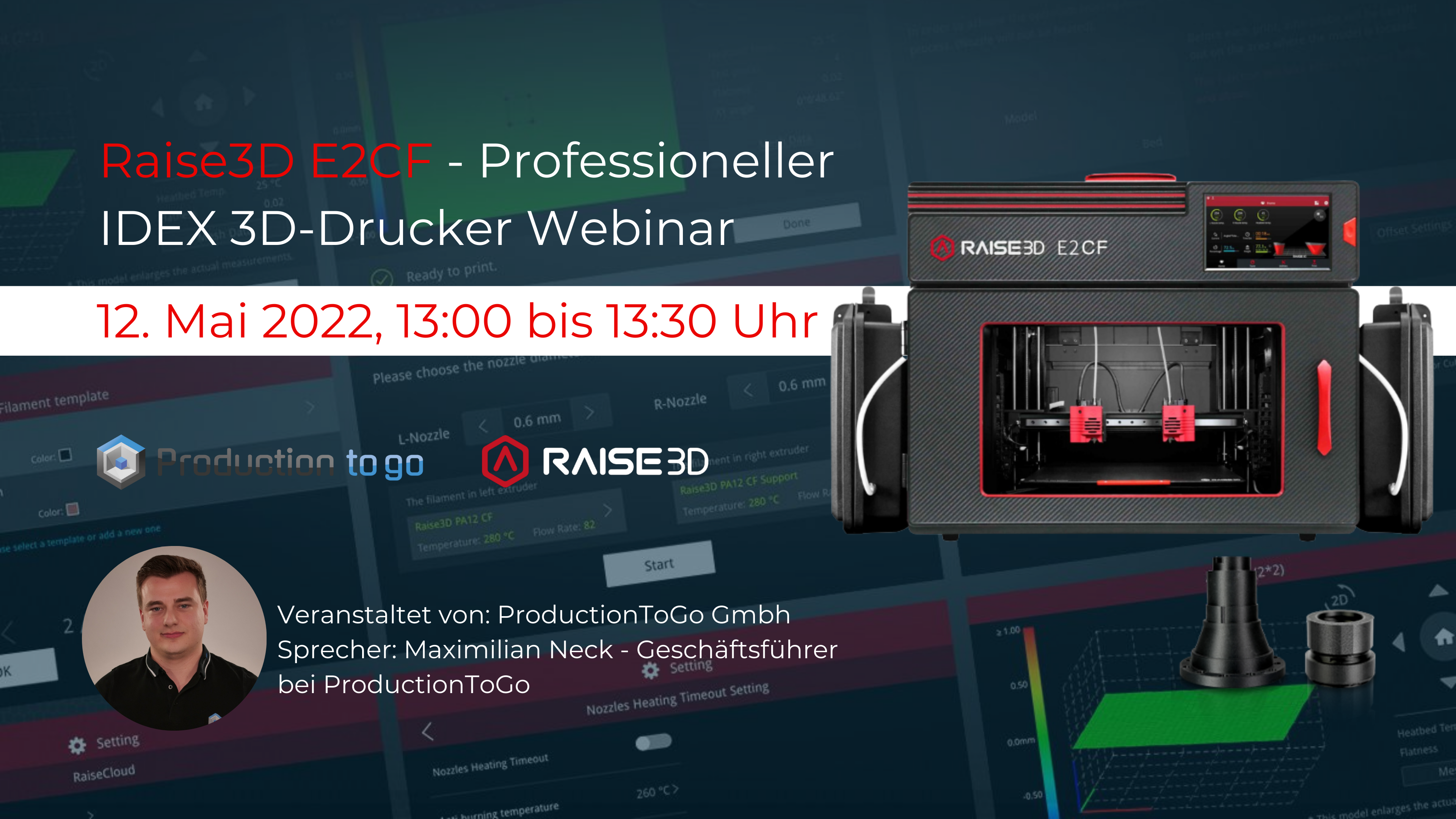 Raise3D E2CF - Professionele IDEX 3D-printer Raise3D E2CF - Professionele IDEX 3D-printer